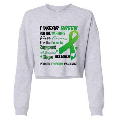 Promote Lymphoma Awareness Wear Green Cropped Pullover Crew