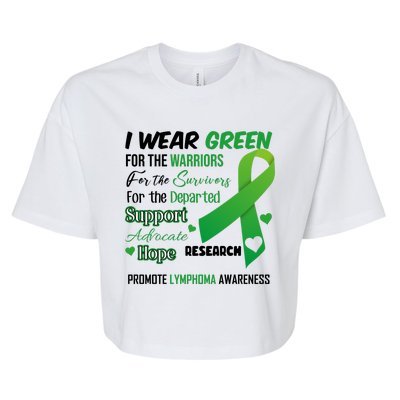 Promote Lymphoma Awareness Wear Green Bella+Canvas Jersey Crop Tee