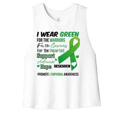 Promote Lymphoma Awareness Wear Green Women's Racerback Cropped Tank