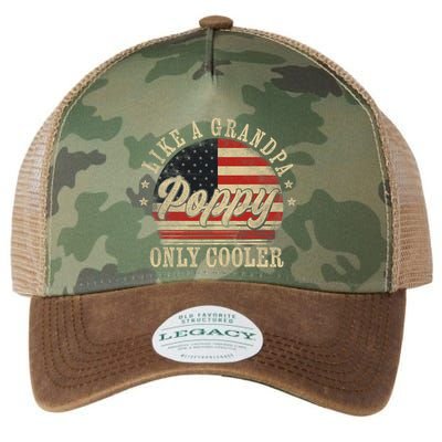 Poppy Like A Grandpa Only Cooler Poppy FatherS Day Legacy Tie Dye Trucker Hat