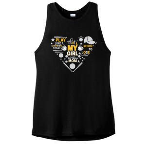 Play Like A Champion That’S My Girl Softball Mom Refuse To Lose Ladies PosiCharge Tri-Blend Wicking Tank