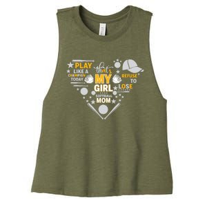 Play Like A Champion That’S My Girl Softball Mom Refuse To Lose Women's Racerback Cropped Tank