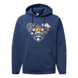 Play Like A Champion That’S My Girl Softball Mom Refuse To Lose Performance Fleece Hoodie