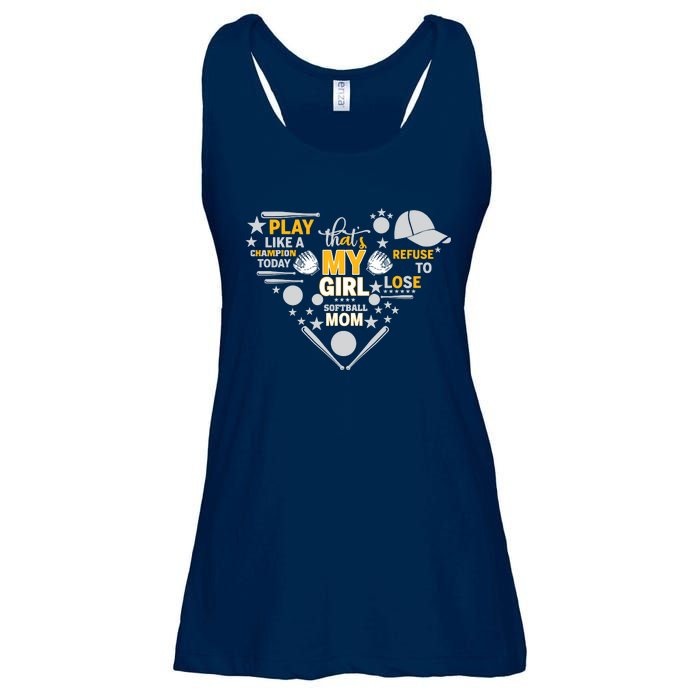 Play Like A Champion That’S My Girl Softball Mom Refuse To Lose Ladies Essential Flowy Tank