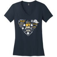 Play Like A Champion That’S My Girl Softball Mom Refuse To Lose Women's V-Neck T-Shirt