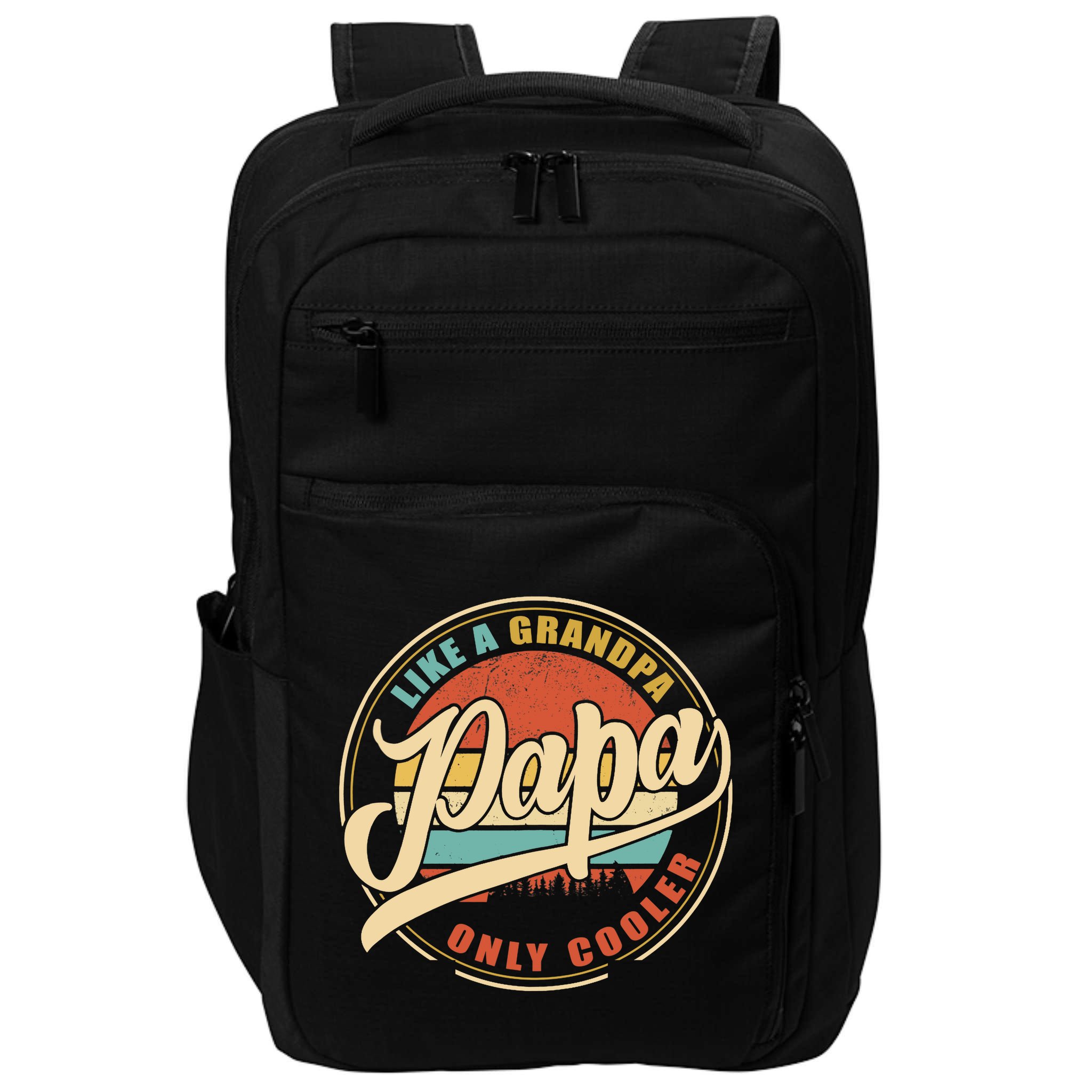 PAPA like a Grandpa ONLY COOLER Funny Dad Papa Definition Tank Top Impact Tech Backpack