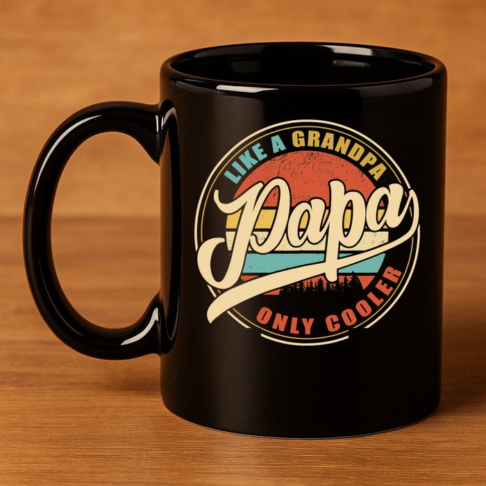 PAPA like a Grandpa ONLY COOLER Funny Dad Papa Definition Tank Top 11oz C Handle Ceramic Mug