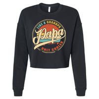PAPA like a Grandpa ONLY COOLER Funny Dad Papa Definition Tank Top Cropped Pullover Crew