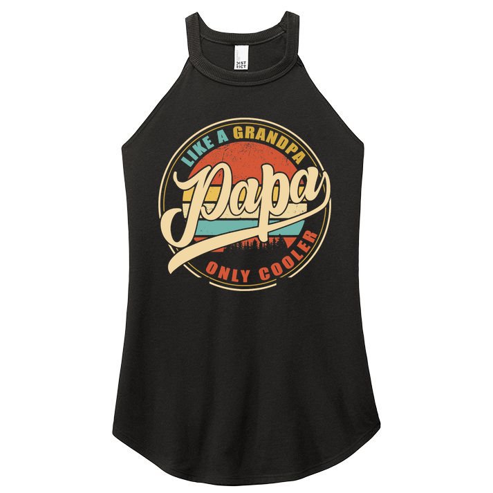 PAPA like a Grandpa ONLY COOLER Funny Dad Papa Definition Tank Top Women's Perfect Tri Rocker Tank