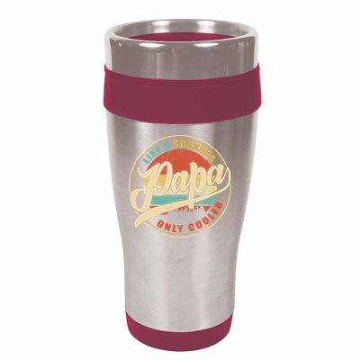 PAPA like a Grandpa ONLY COOLER Funny Dad Papa Definition Tank Top 16oz Travel Tumbler