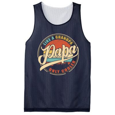 PAPA like a Grandpa ONLY COOLER Funny Dad Papa Definition Tank Top Mesh Reversible Basketball Jersey Tank