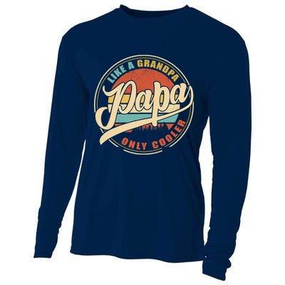PAPA like a Grandpa ONLY COOLER Funny Dad Papa Definition Tank Top Cooling Performance Long Sleeve Crew