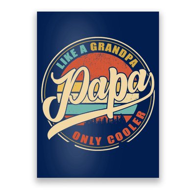 PAPA like a Grandpa ONLY COOLER Funny Dad Papa Definition Tank Top Poster