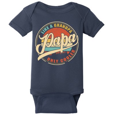 PAPA like a Grandpa ONLY COOLER Funny Dad Papa Definition Tank Top Baby Bodysuit