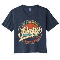 PAPA like a Grandpa ONLY COOLER Funny Dad Papa Definition Tank Top Women's Crop Top Tee
