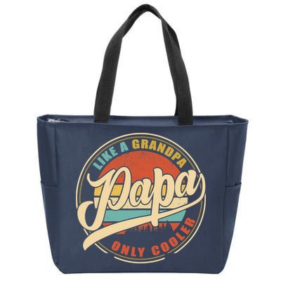 PAPA like a Grandpa ONLY COOLER Funny Dad Papa Definition Tank Top Zip Tote Bag