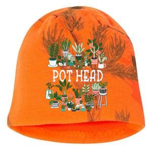 Plant Lover And Gardener Pot Head Succulent Kati - Camo Knit Beanie