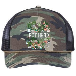 Plant Lover And Gardener Pot Head Succulent Retro Rope Trucker Hat Cap