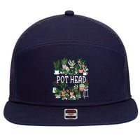 Plant Lover And Gardener Pot Head Succulent 7 Panel Mesh Trucker Snapback Hat