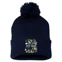 Plant Lover And Gardener Pot Head Succulent Pom Pom 12in Knit Beanie