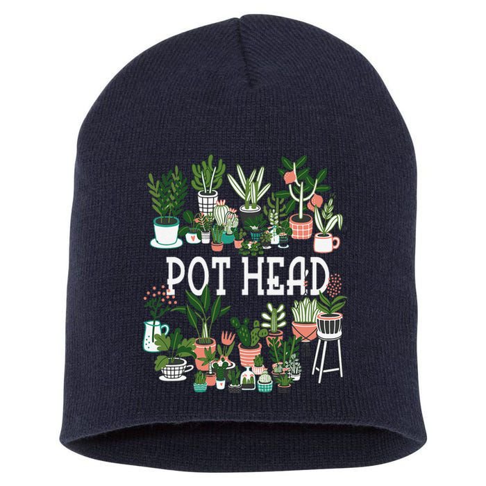 Plant Lover And Gardener Pot Head Succulent Short Acrylic Beanie