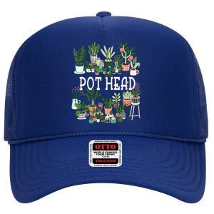 Plant Lover And Gardener Pot Head Succulent High Crown Mesh Back Trucker Hat