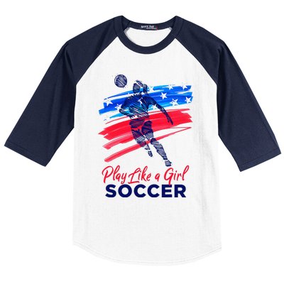 Play Like A Girl Soccer Sport Football Baseball Sleeve Shirt