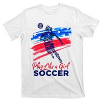 Play Like A Girl Soccer Sport Football T-Shirt