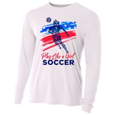 Play Like A Girl Soccer Sport Football Cooling Performance Long Sleeve Crew