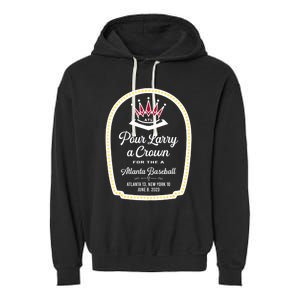 POUR LARRY A CROWN Home Run Celebration Funny Garment-Dyed Fleece Hoodie