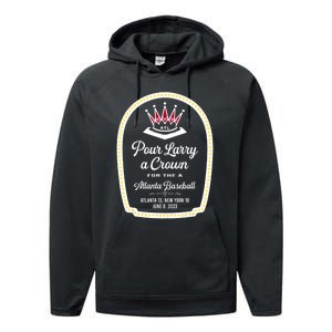 POUR LARRY A CROWN Home Run Celebration Funny Performance Fleece Hoodie