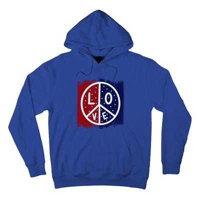 Peace Love America Peace Sign Usa Flag Gift Hoodie