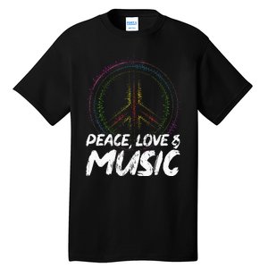 Peace Love And Music Peace Tall T-Shirt