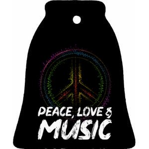 Peace Love And Music Peace Ceramic Bell Ornament