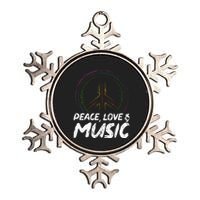 Peace Love And Music Peace Metallic Star Ornament