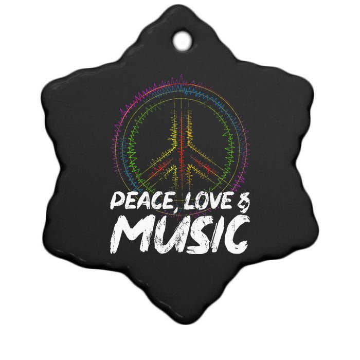 Peace Love And Music Peace Ceramic Star Ornament