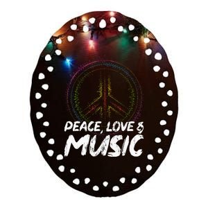 Peace Love And Music Peace Ceramic Oval Ornament