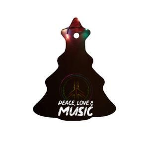 Peace Love And Music Peace Ceramic Tree Ornament