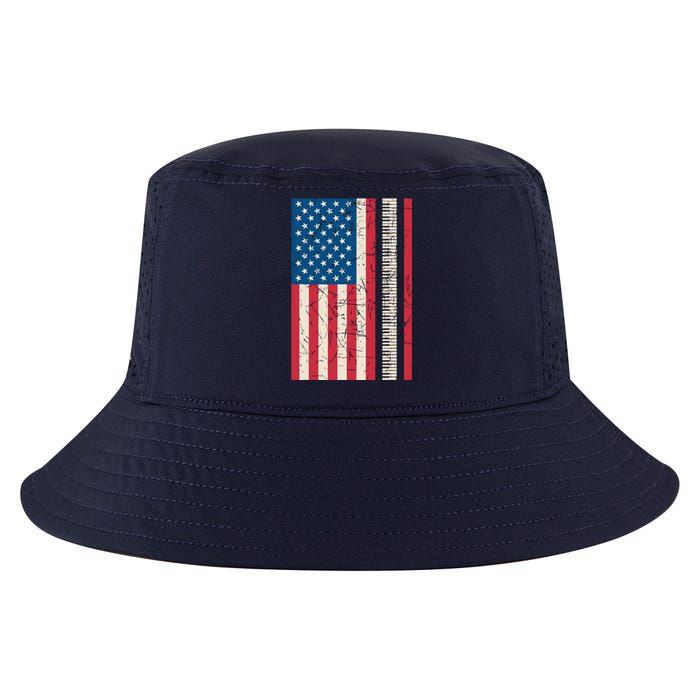 Piano Lover American Flag Patriotic Players Pianist Gift Cool Comfort Performance Bucket Hat