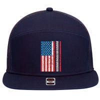 Piano Lover American Flag Patriotic Players Pianist Gift 7 Panel Mesh Trucker Snapback Hat