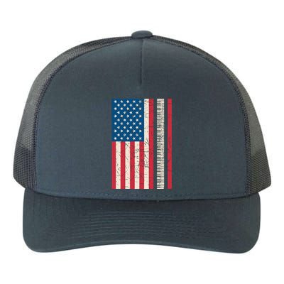 Piano Lover American Flag Patriotic Players Pianist Gift Yupoong Adult 5-Panel Trucker Hat