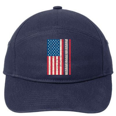 Piano Lover American Flag Patriotic Players Pianist Gift 7-Panel Snapback Hat