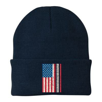 Piano Lover American Flag Patriotic Players Pianist Gift Knit Cap Winter Beanie