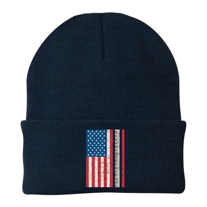 Piano Lover American Flag Patriotic Players Pianist Gift Knit Cap Winter Beanie