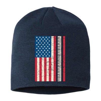 Piano Lover American Flag Patriotic Players Pianist Gift Sustainable Beanie