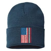 Piano Lover American Flag Patriotic Players Pianist Gift Sustainable Knit Beanie