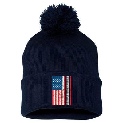 Piano Lover American Flag Patriotic Players Pianist Gift Pom Pom 12in Knit Beanie