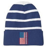 Piano Lover American Flag Patriotic Players Pianist Gift Striped Beanie with Solid Band