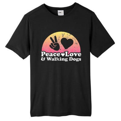 Peace Love and Walking Dogs Dog Walking Tall Fusion ChromaSoft Performance T-Shirt