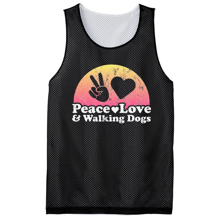 Peace Love and Walking Dogs Dog Walking Mesh Reversible Basketball Jersey Tank